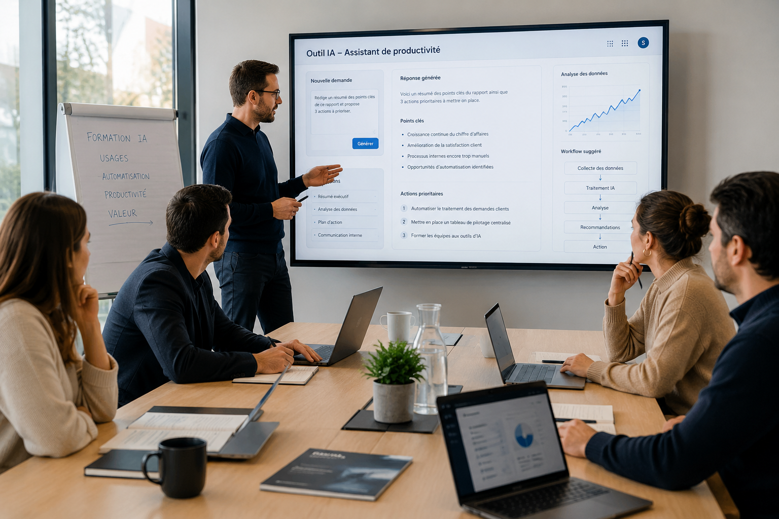 Équipes en formation et usage opérationnel de l’IA au travail